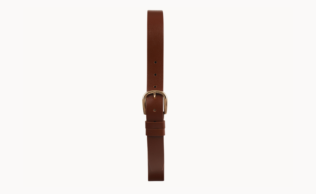 Natural Leather Belt With Stainless Steel Buckle