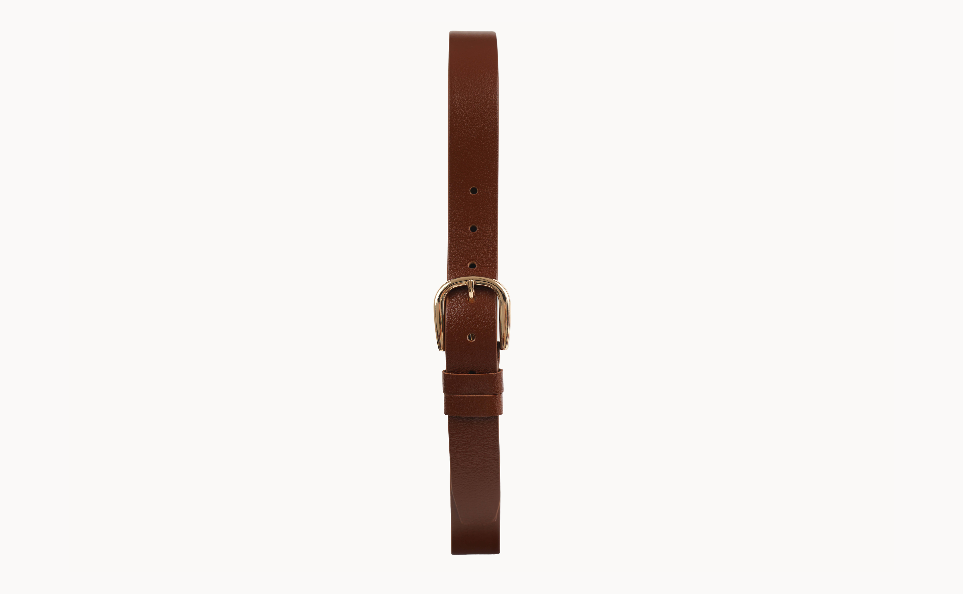 Natural Leather Belt With Stainless Steel Buckle