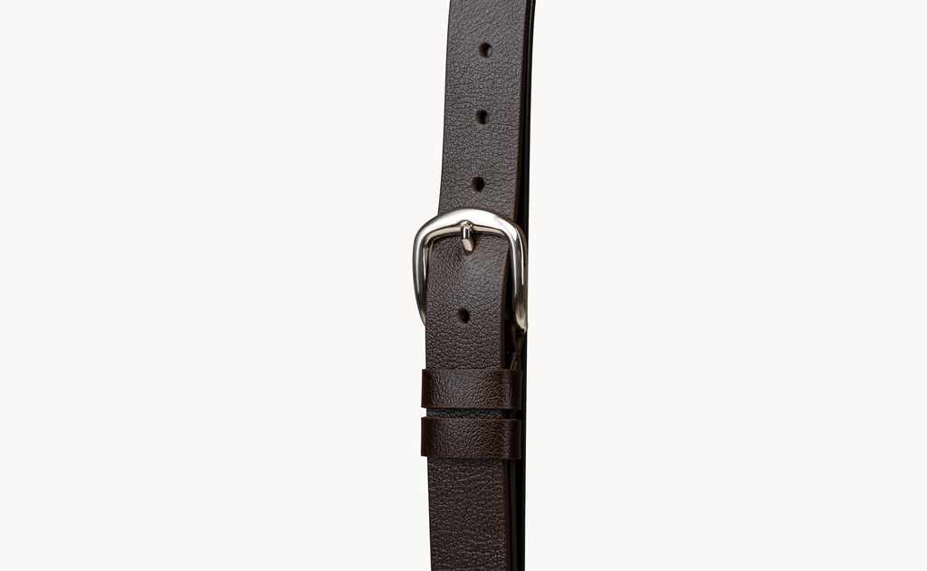 Natural Leather Belt With Stainless Steel Buckle