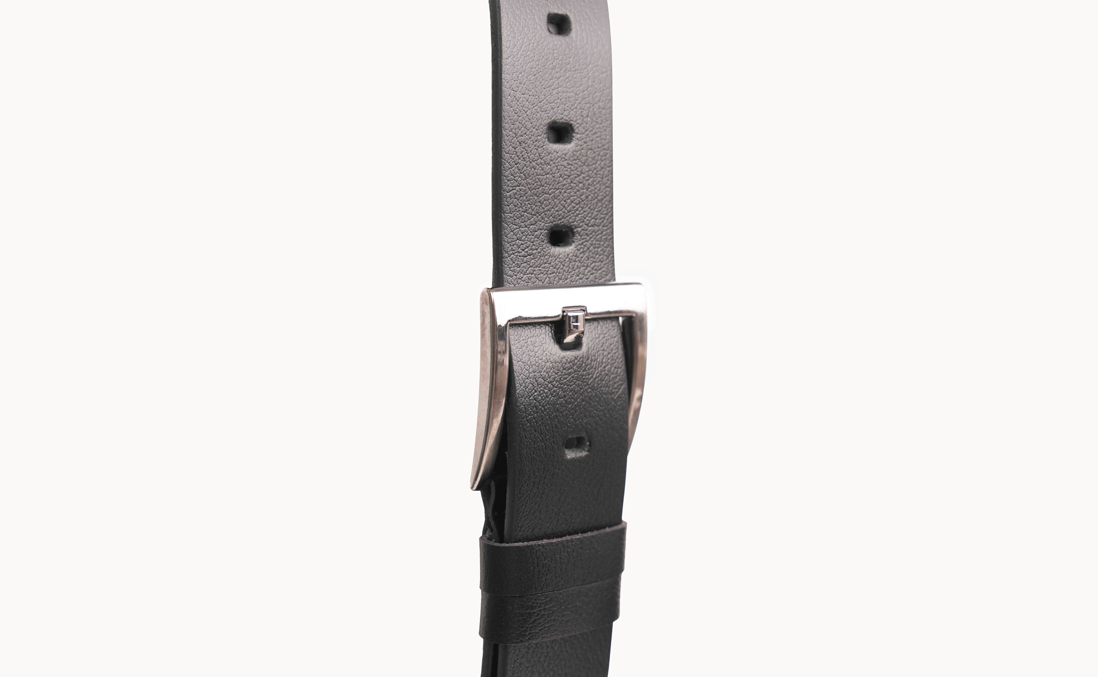 Natural Leather Belt With Stainless Steel Buckle