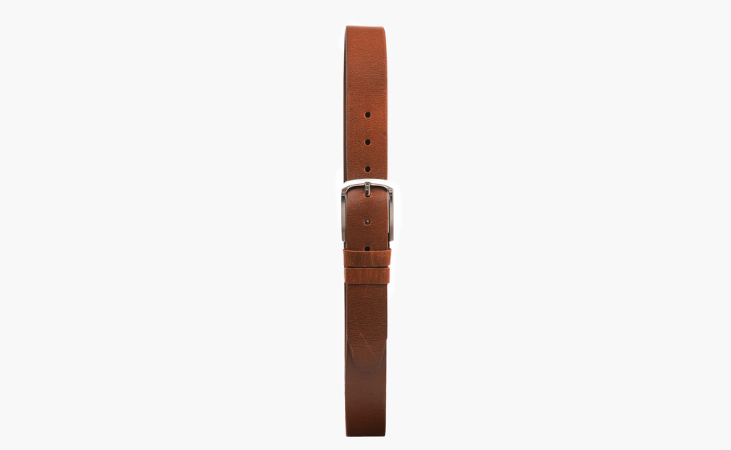 Natural Leather Belt With Stainless Steel Buckle