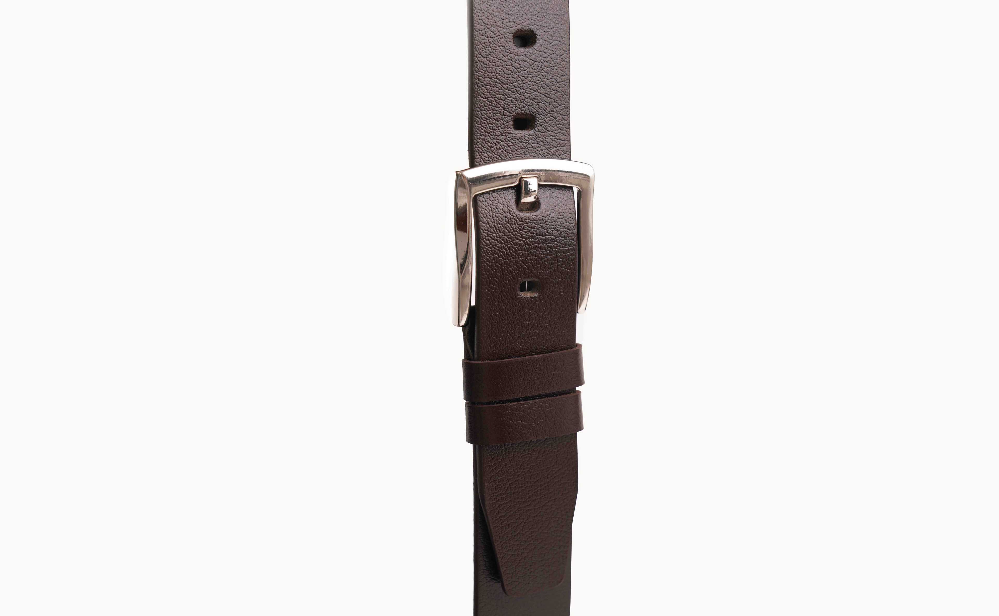 Natural Leather Belt With Stainless Steel Buckle